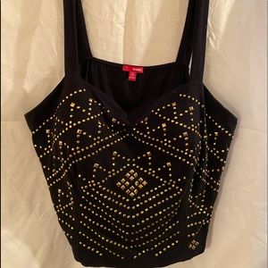 Plus size gold studded crop top